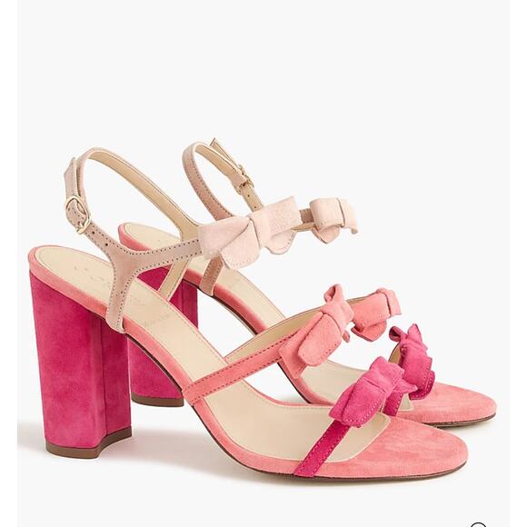 J.CREW Stella bows heels shoe Pink Size 8.5 Homecoming Dance Rush - Picture 1 of 8